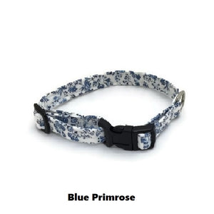 Halzband Extra Small Dog Collar with Blue Primrose Theme
