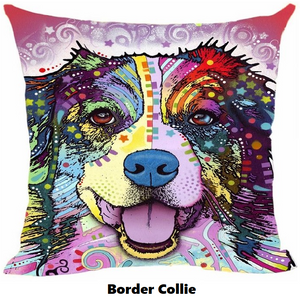 Pillow Cover with Border Collie Theme