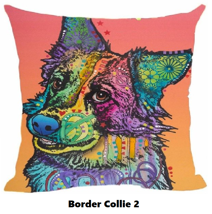 Pillow Cover with Border Collie Theme