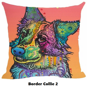 Pillow Cover with Border Collie Theme