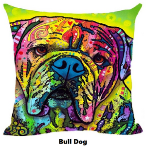 Pillow Cover with Bull Dog Theme