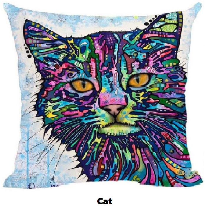 Pillow Cover with Cat Theme