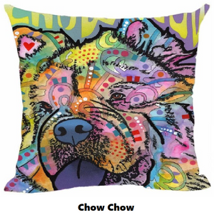 Pillow Cover with Chow Chow Theme