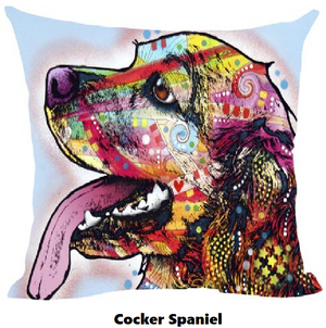 Pillow Cover with Cocker Spaniel Theme