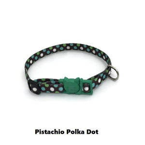 Pistachio Polka Dot Polyester Cat Collar