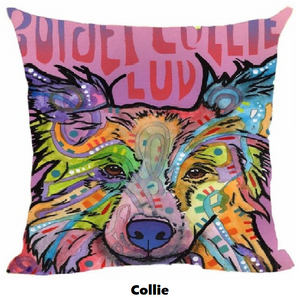 Pillow Cover with Collie Theme