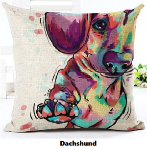 Pillow Cover with Dachshund Theme