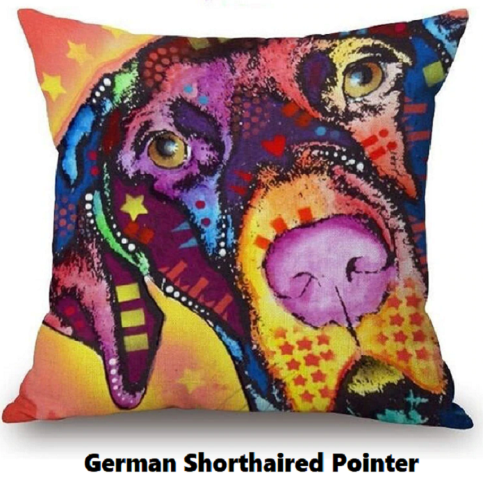 Pillow Cover with German Shorthaired Pointer Theme