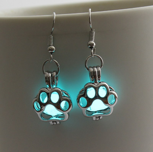 Glow-in-the-Dark Paw Print Earrings