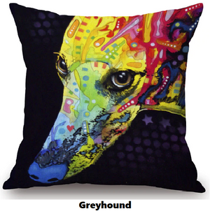 Pillow Cover with Greyhound Theme