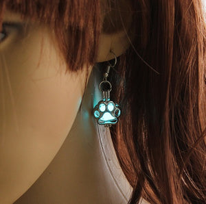 Glow-in-the-Dark Paw Print Earrings