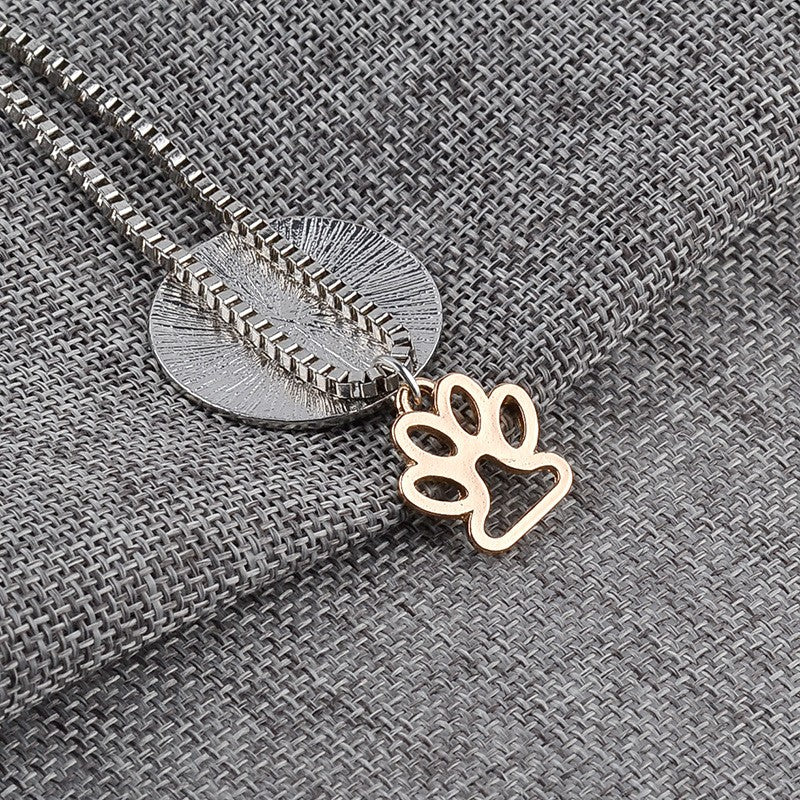 Paw Print Charm on Live Love Rescue Pendant Necklace