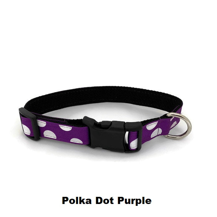 Halzband Dog Collar with Polka Dot Purple Theme