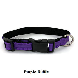 Halzband Dog Collar with Purple Ruffle