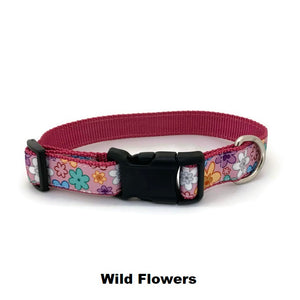 Halzband Dog Collar with Wild Flowers Theme