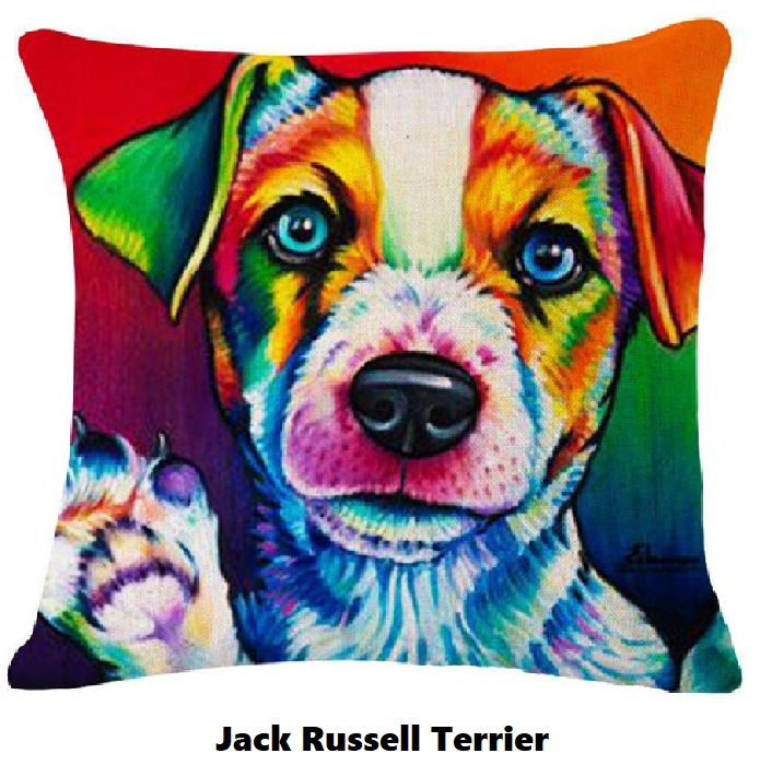 Pillow Cover with Jack Russell Terrier Theme