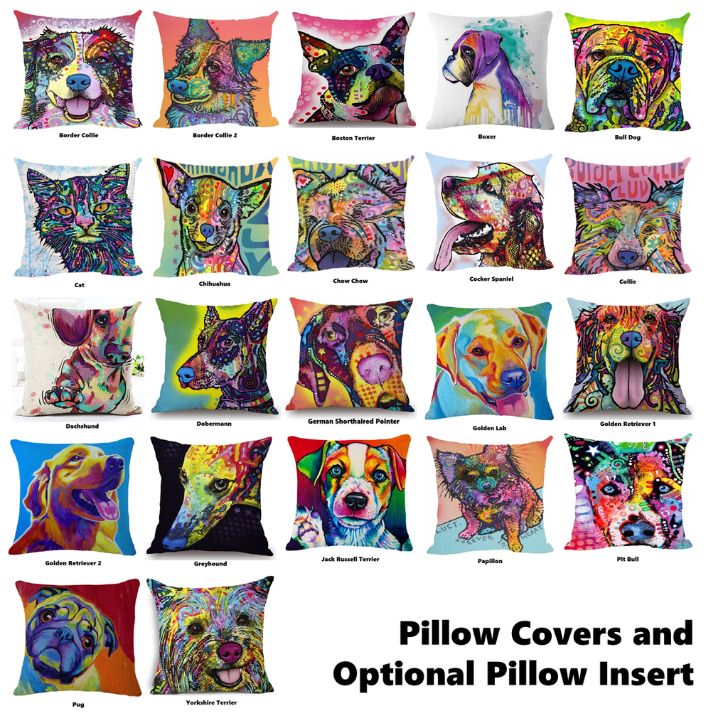 Pillow Cover with Your Choice of Pet-themed Print