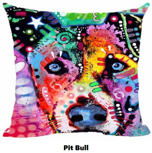 Pillow Cover with Pit Bull Theme
