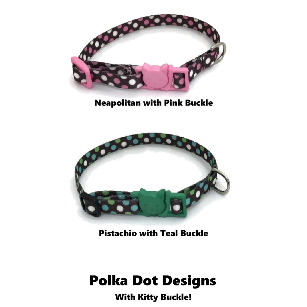 Polka Dot Polyester Cat Collar