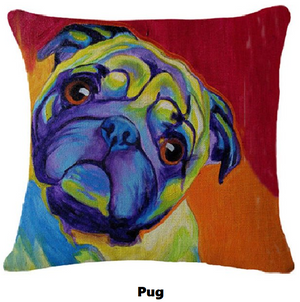 Pillow Cover with Pug Theme