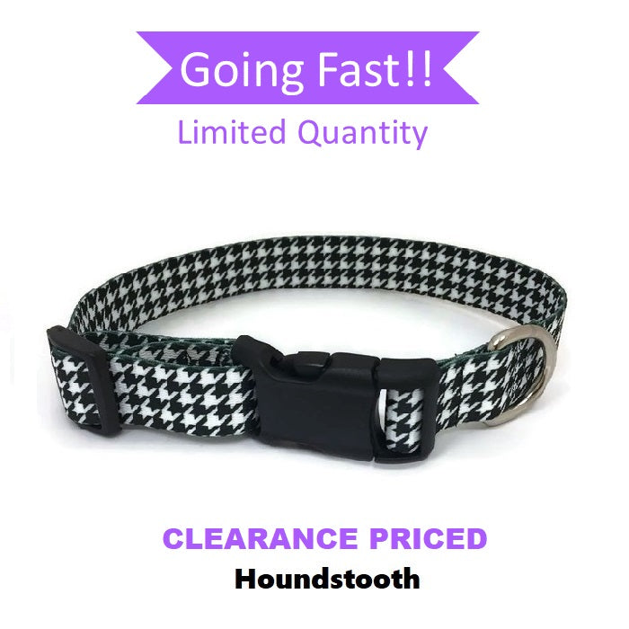 Collar, Dog - Houndstooth, Polyester, Clearance Item
